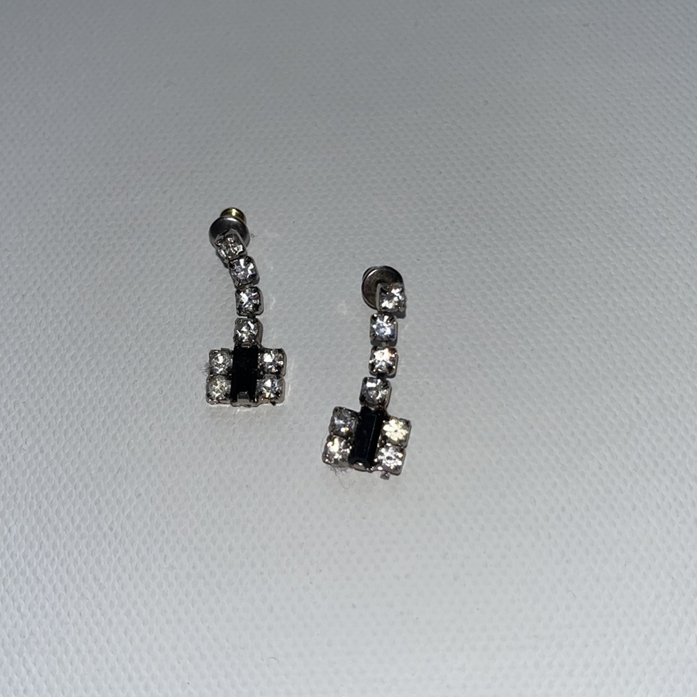 Vintage crystal butterfly drop earrings